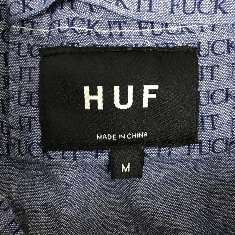 ハフ HUF シャツ、ブラウス 長袖 FUCK IT M 総柄 青 / ブルー / X 紺 / ネイビー /  メンズ USED 古着 中古 10092084