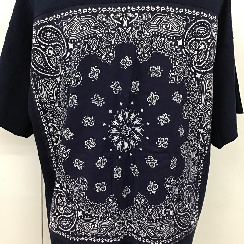 フリークスストア FREAK'S STORE Tシャツ 半袖 HAV-A-HANK ビッグシルエット バンダナ柄 紺 / ネイビー /  メンズ USED 古着 中古 10092125