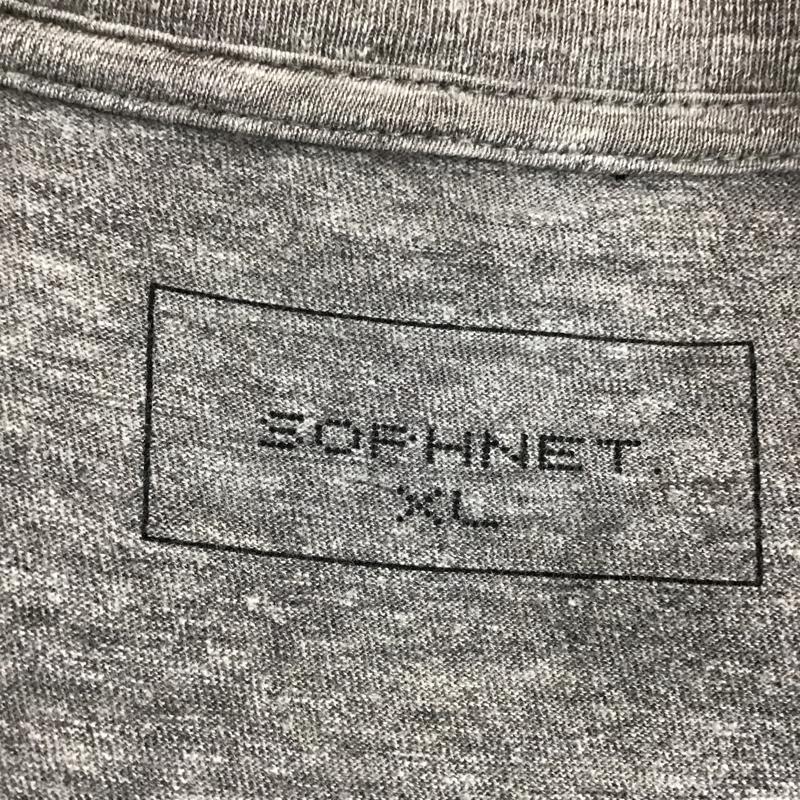 ソフネット SOPHNET. Tシャツ 半袖 SOPH-123106 切替 フランネル ドット チェック XL  灰 / グレー /  メンズ USED 古着 中古 10092143