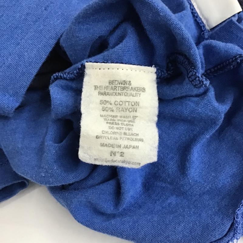 ベドウィン アンド ザ ハートブレイカーズ BEDWIN & THE HEARTBREAKERS Tシャツ 半袖 無地 水色 / ライトブルー / X 青 / ブルー /  メンズ USED 古着 中古 10092187