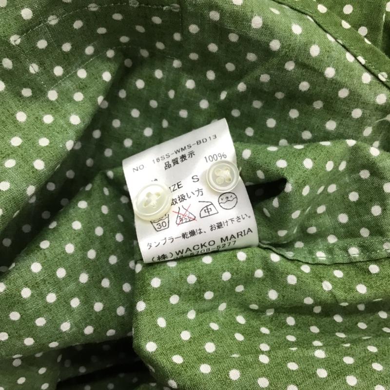 ギルティーパーティーズ GUILTYPARTIES シャツ、ブラウス 半袖 16SS-WMS-BD13 WACKO MARIA ボタンダウン S ドット 緑 / グリーン / X 白 / ホワイト /  メンズ USED 古着 中古 10092191