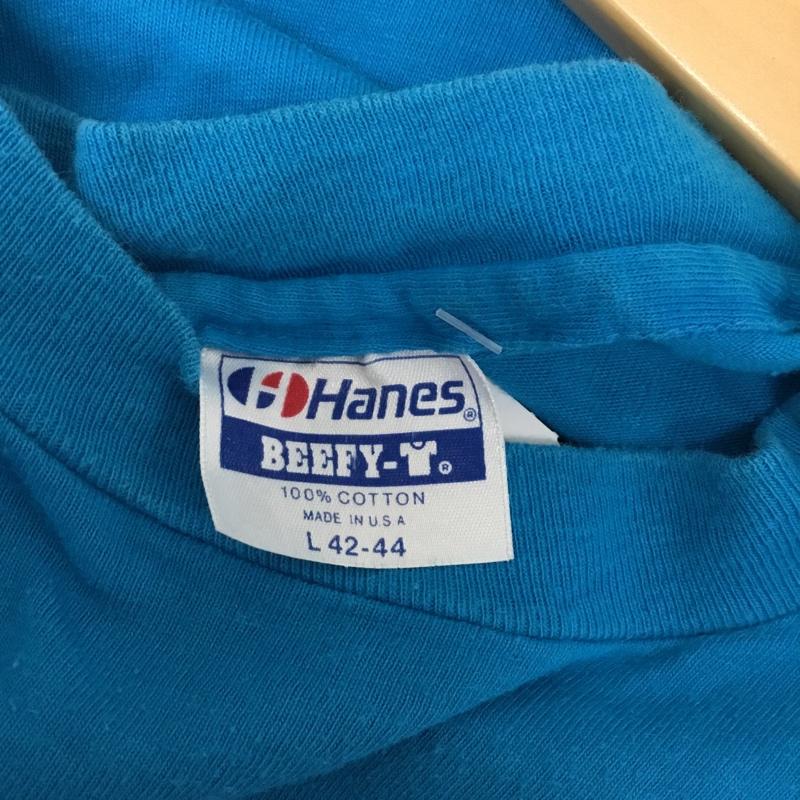 ヘインズ HANES Tシャツ 半袖 Hawaii L プリント 青 / ブルー /  メンズ USED 古着 中古 10092243