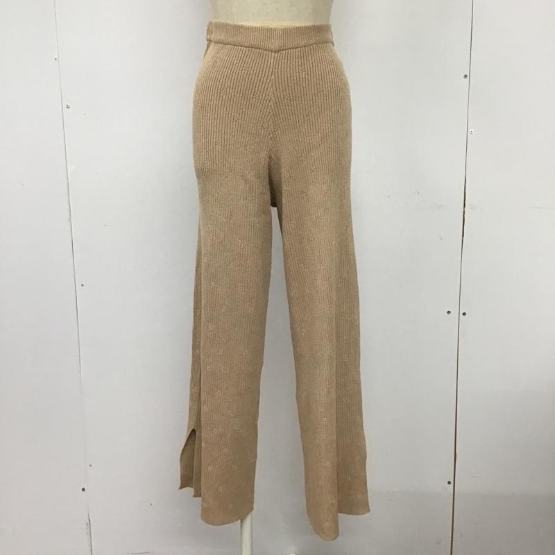 ダズリン dazzlin ボトムス ボトムス 021950700601-01 フラワーパターンラメリブワイドパンツ カジュアルパンツ リブパンツ FREE 無地 X 花柄 ベージュ / ベージュ / レディース USED 古着 中古 10092244