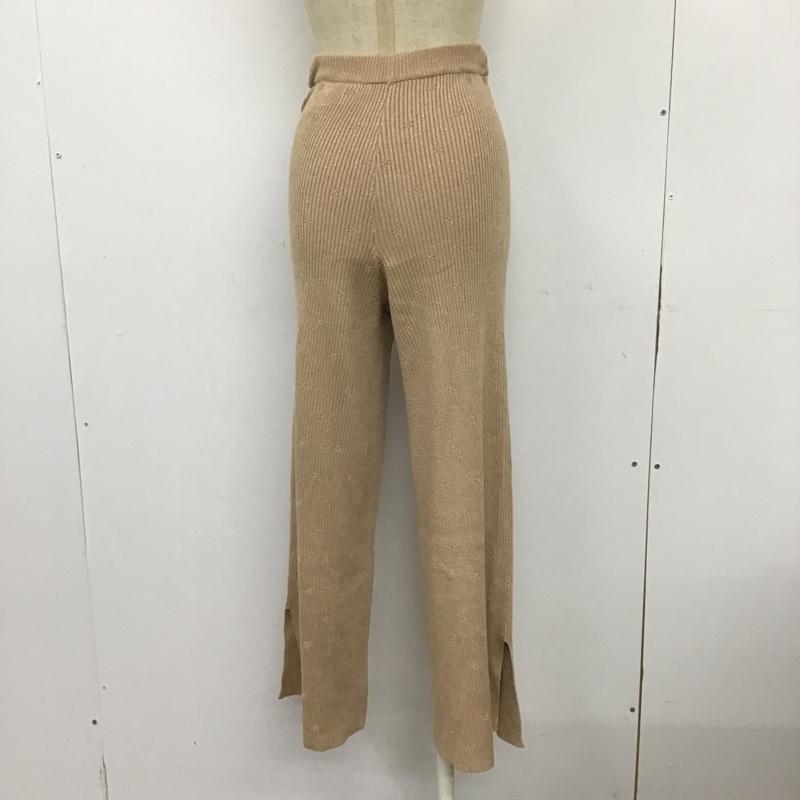 ダズリン dazzlin ボトムス ボトムス 021950700601-01 フラワーパターンラメリブワイドパンツ カジュアルパンツ リブパンツ FREE 無地 X 花柄 ベージュ / ベージュ / レディース USED 古着 中古 10092244