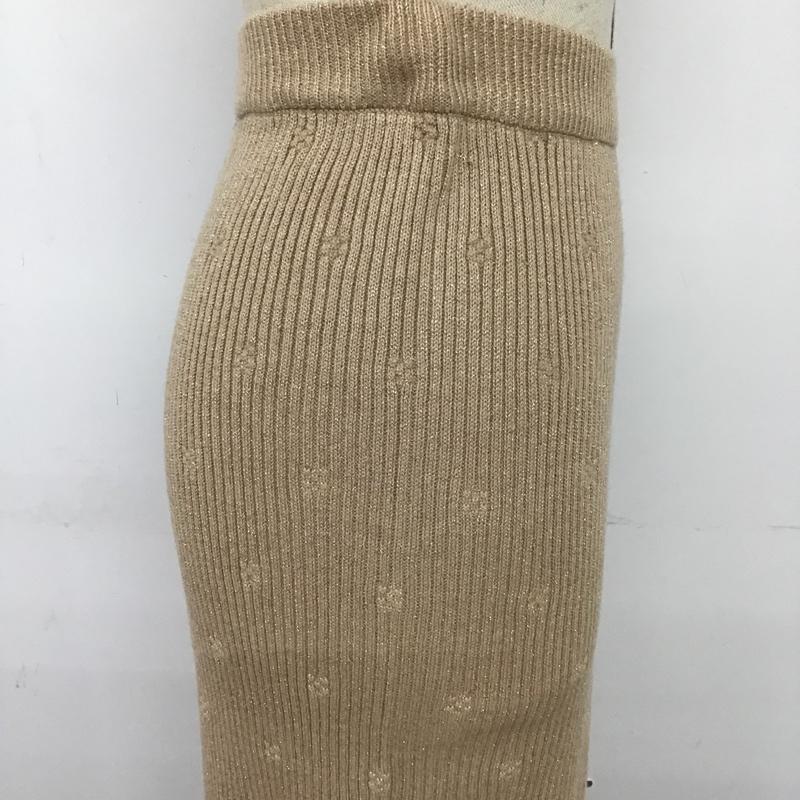 ダズリン dazzlin ボトムス ボトムス 021950700601-01 フラワーパターンラメリブワイドパンツ カジュアルパンツ リブパンツ FREE 無地 X 花柄 ベージュ / ベージュ / レディース USED 古着 中古 10092244