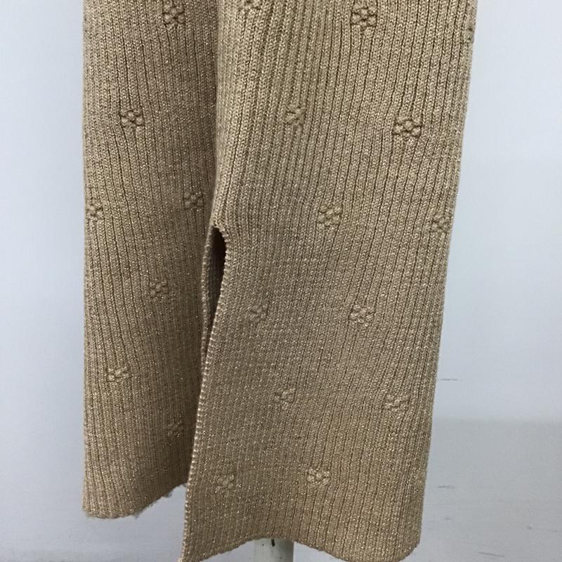 ダズリン dazzlin ボトムス ボトムス 021950700601-01 フラワーパターンラメリブワイドパンツ カジュアルパンツ リブパンツ FREE 無地 X 花柄 ベージュ / ベージュ / レディース USED 古着 中古 10092244