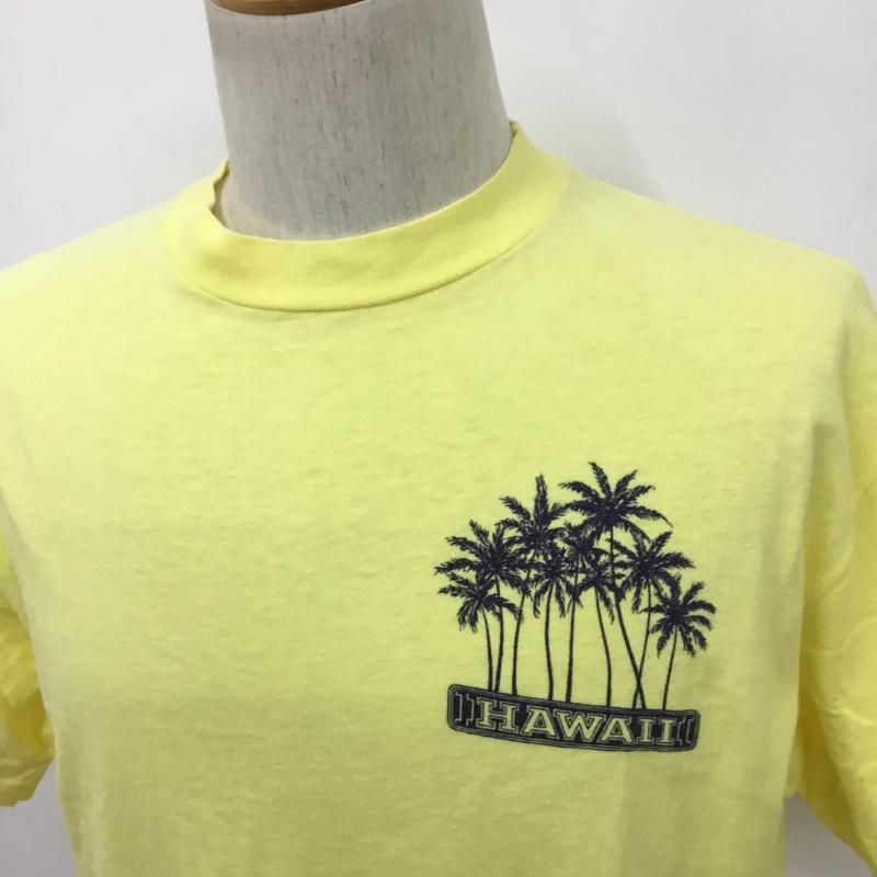ヘインズ HANES Tシャツ 半袖 バックプリント HAWAII L ロゴ、文字 黄 / イエロー /  メンズ USED 古着 中古 10092250