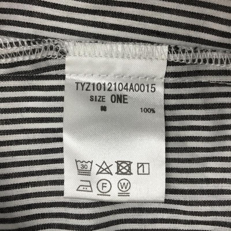チャオパニック CIAOPANIC カットソー 長袖 フリル長袖ブラウス ビックフリルカラーシャツ ストライプシャツ FREE ストライプ 白 / ホワイト / X 黒 / ブラック / レディース USED 古着 中古 10092251
