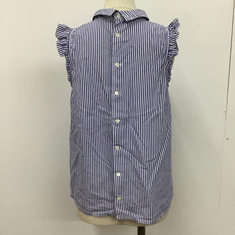 レイビームス Ray BEAMS シャツ、ブラウス 半袖 63-01-0163-391 ストライプ柄ノースリーブブラウス ノースリーブシャツカットソー 0 ストライプ 白 / ホワイト / X 青 / ブルー / レディース USED 古着 中古 10092256