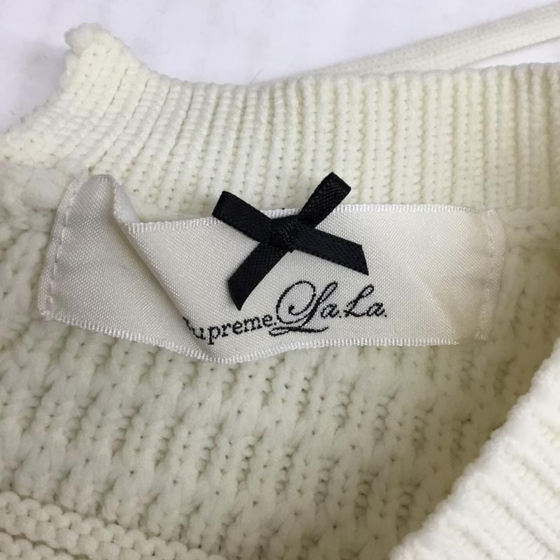 シュープリーム ララ Supreme.La.La ニット、セーター 半袖 サマーニットカットソー 半袖ニットカットソー バックリボン ケーブル編み M 無地 白 / ホワイト / レディース USED 古着 中古 10092285