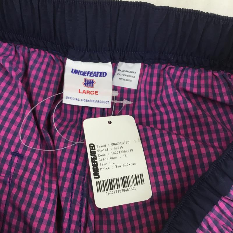 アンディフィーテッド UNDEFEATED パンツ ショートパンツ PANELED SHORT L チェック X 総柄 青 / ブルー / X 紫 / パープル / メンズ USED 古着 中古 10092328