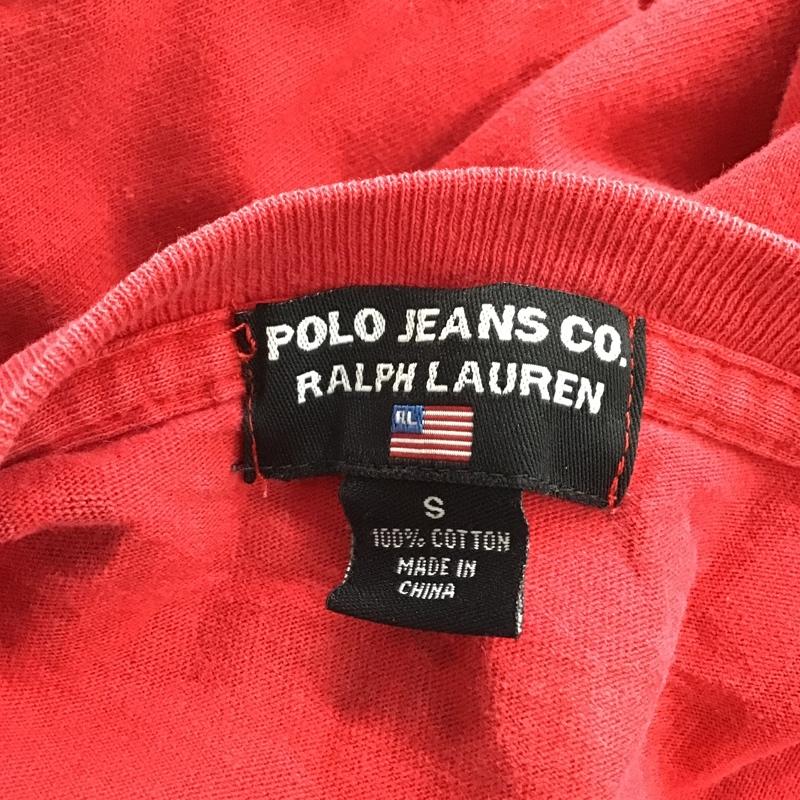 ラルフローレン RALPHLAUREN Tシャツ 半袖 POLO JEANS S ロゴ、文字 赤 / レッド /  メンズ USED 古着 中古 10092340
