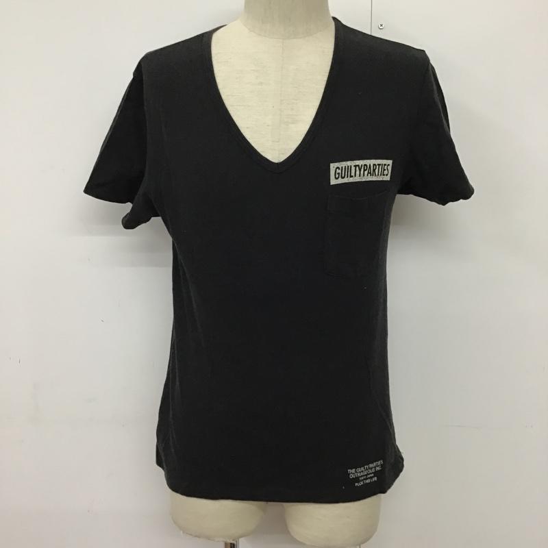 ギルティーパーティーズ GUILTYPARTIES Tシャツ 半袖 WACKO MARIA Vネック M ロゴ、文字 黒 / ブラック /  メンズ USED 古着 中古 10092347