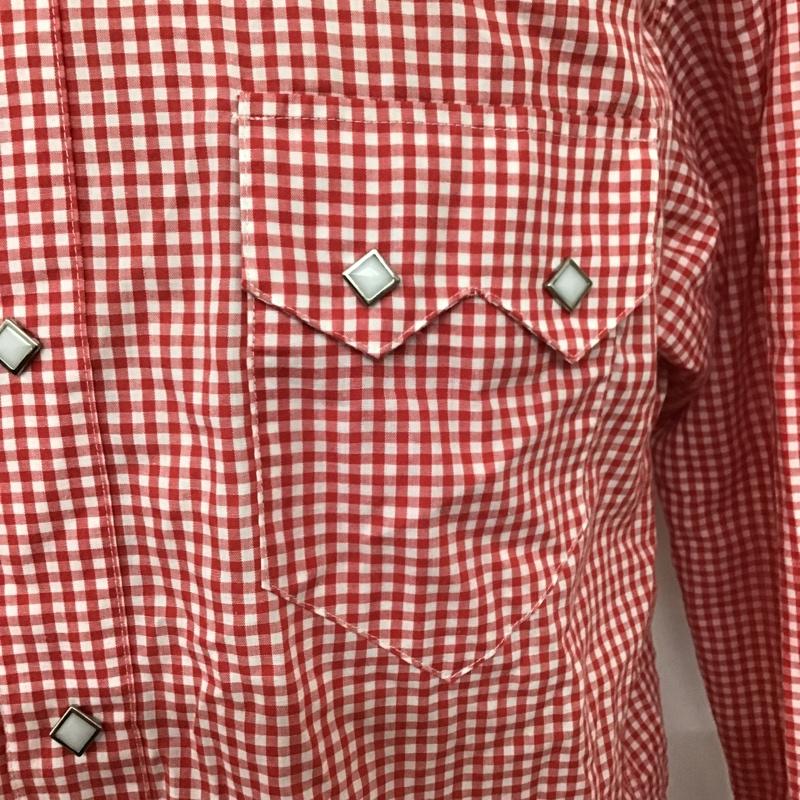 シュガーケーン SUGAR CANE シャツ、ブラウス 長袖 511-M21365 ウエスタンシャツ チェック 白 / ホワイト / X 赤 / レッド /  メンズ USED 古着 中古 10092425