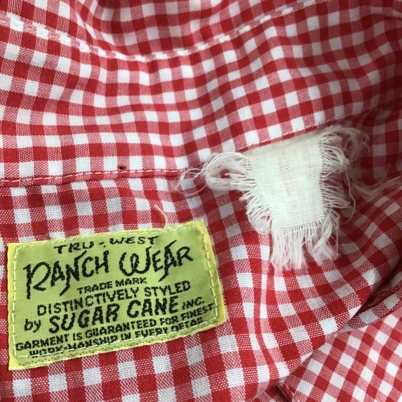 シュガーケーン SUGAR CANE シャツ、ブラウス 長袖 511-M21365 ウエスタンシャツ チェック 白 / ホワイト / X 赤 / レッド /  メンズ USED 古着 中古 10092425