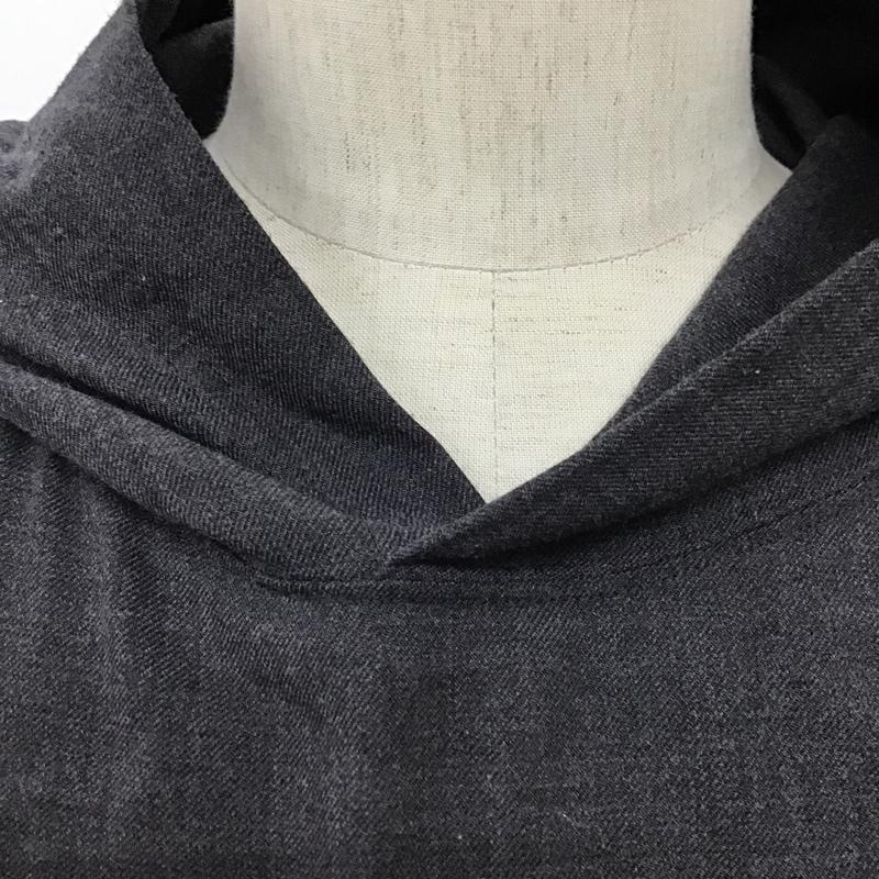 エヌハリウッド N.HOOLYWOOD パーカー 長袖 2202-CS07-016peg ドロップショルダー ニット切替 38 無地 ダークグレー / ダークグレー / メンズ USED 古着 中古 10092428