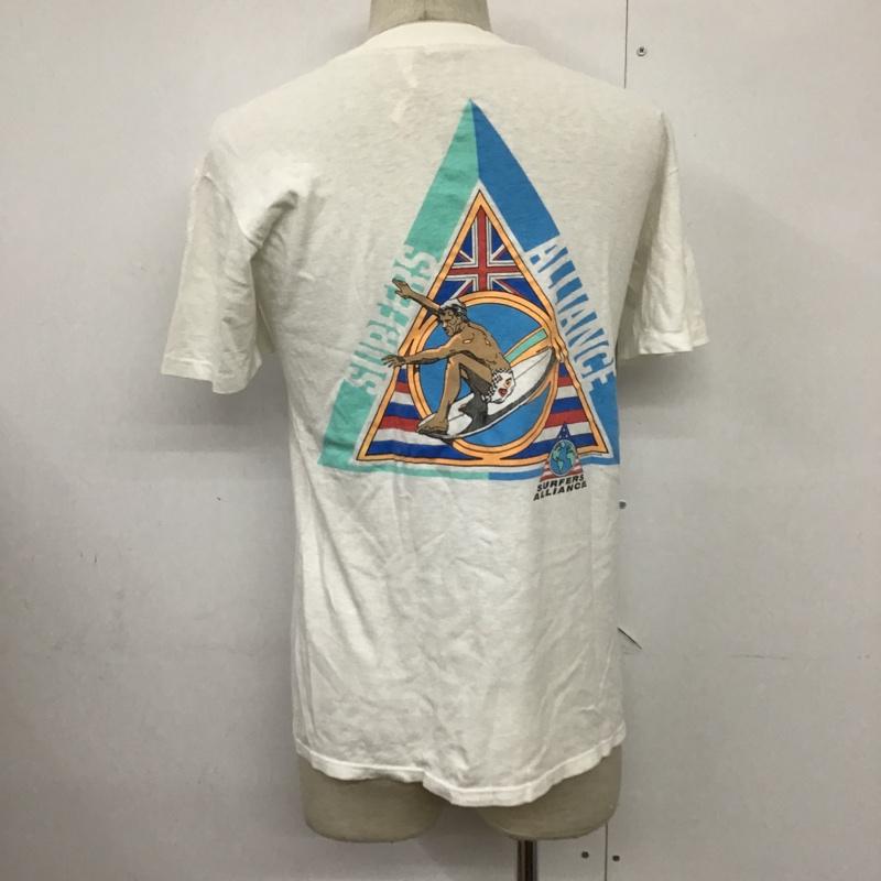 古着 USED Tシャツ 半袖 バックプリント サーフィン stedman M ロゴ、文字 白 / ホワイト /  メンズ USED 古着 中古 10092431