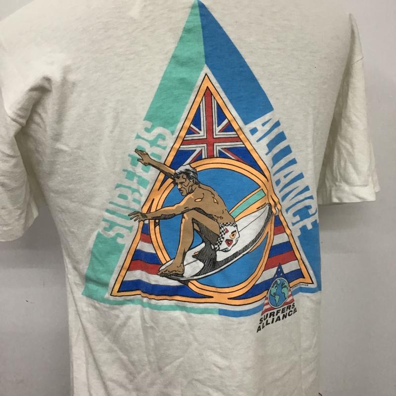 古着 USED Tシャツ 半袖 バックプリント サーフィン stedman M ロゴ、文字 白 / ホワイト /  メンズ USED 古着 中古 10092431