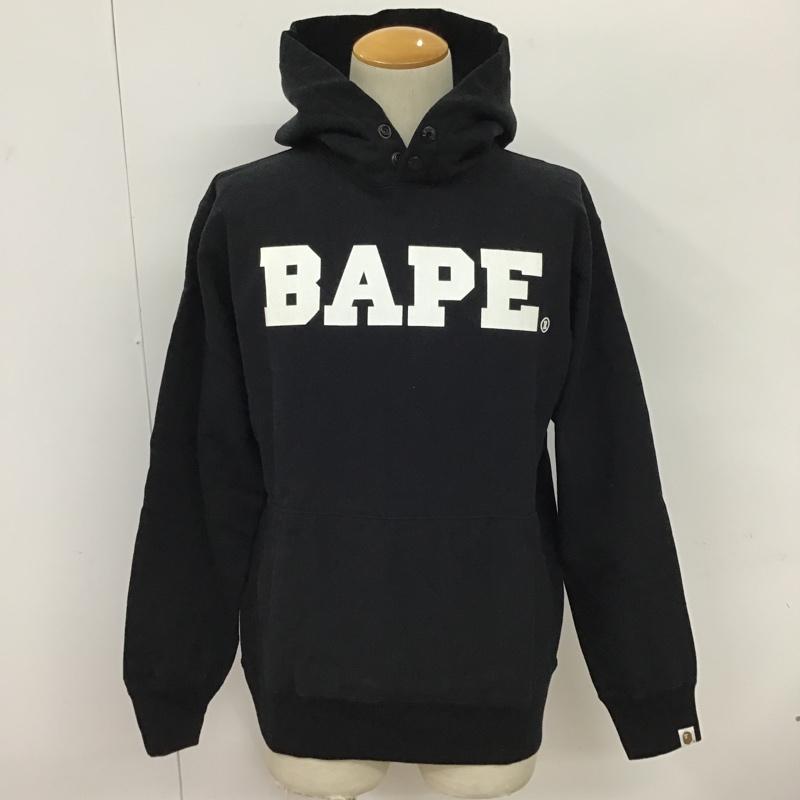 アベイシングエイプ A BATHING APE パーカー 長袖 フーディ M プリント X ロゴ、文字 黒 / ブラック / メンズ USED 古着 中古 10092455