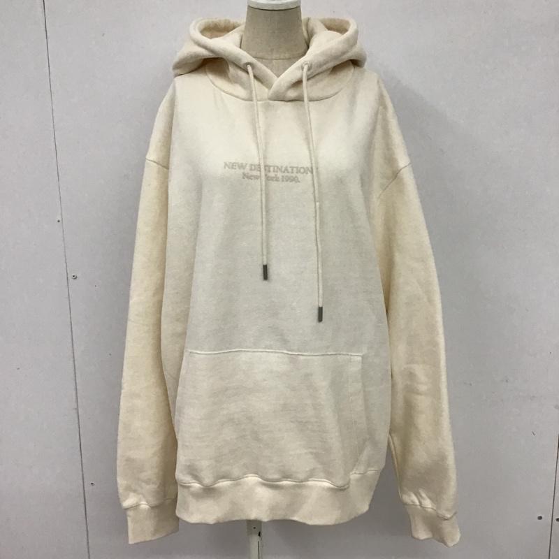 ザラ ZARA パーカー 長袖 タグ付 フーディ L 無地 X プリント オフホワイト / オフホワイト / レディース USED 古着 中古 10092476