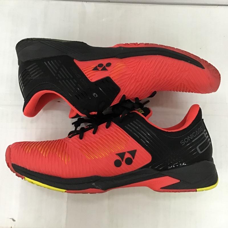 ヨネックス YONEX スニーカー スニーカー SHTS2MGC パワークッション ソニケージ 2 メン GC テニスシューズ 28.5cm 箱有 28.5cm ロゴ、文字 赤 / レッド / X 黒 / ブラック / X 黄 / イエロー / メンズ USED 古着 中古 10092627