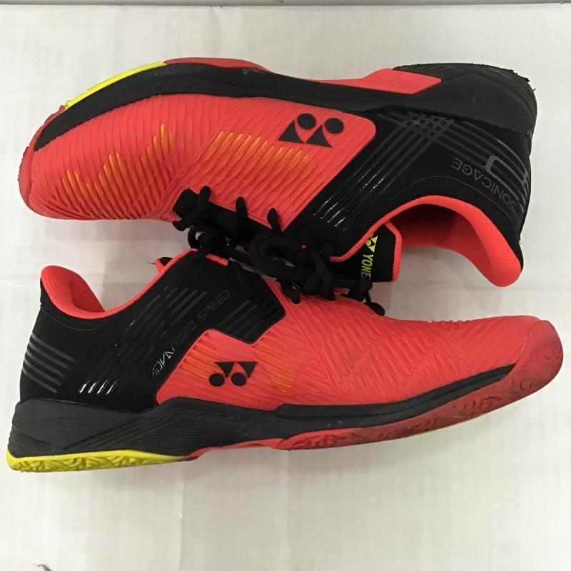 ヨネックス YONEX スニーカー スニーカー SHTS2MGC パワークッション ソニケージ 2 メン GC テニスシューズ 28.5cm 箱有 28.5cm ロゴ、文字 赤 / レッド / X 黒 / ブラック / X 黄 / イエロー / メンズ USED 古着 中古 10092627