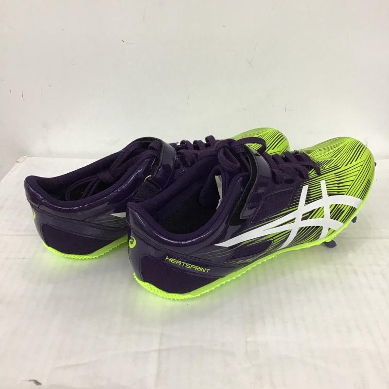アシックス ASICS シューズ シューズ TTTP528-500 HEATSPRINT FR 8 陸上スパイク 28.5cm 箱有 28.5cm ロゴ、文字 紫 / パープル / X 黄 / イエロー / メンズ USED 古着 中古 10092634
