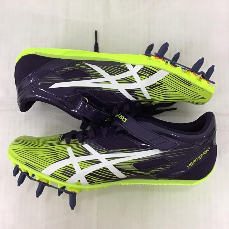 アシックス ASICS シューズ シューズ TTTP528-500 HEATSPRINT FR 8 陸上スパイク 28.5cm 箱有 28.5cm ロゴ、文字 紫 / パープル / X 黄 / イエロー / メンズ USED 古着 中古 10092634