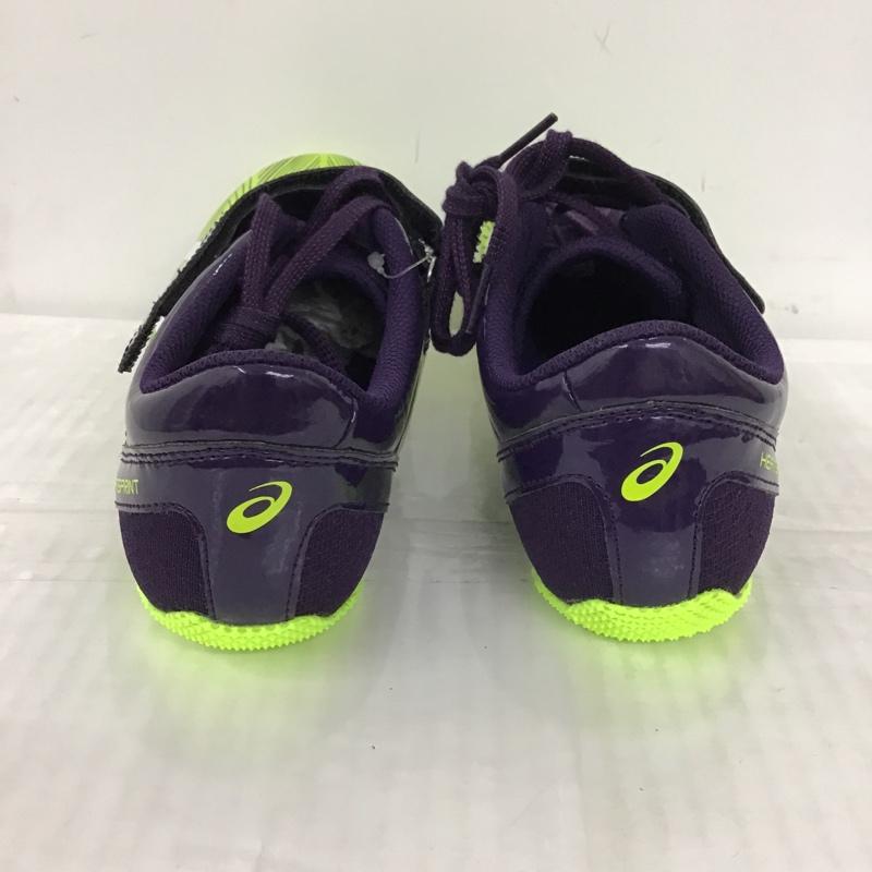 アシックス ASICS シューズ シューズ TTTP528-500 HEATSPRINT FR 8 陸上スパイク 28.5cm 箱有 28.5cm ロゴ、文字 紫 / パープル / X 黄 / イエロー / メンズ USED 古着 中古 10092634