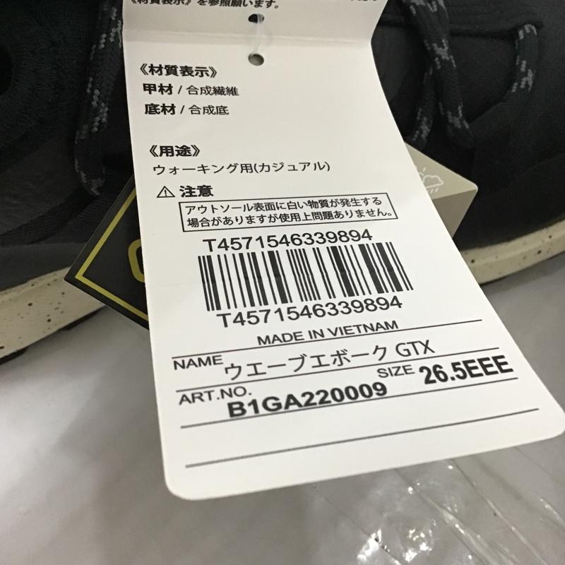 ミズノ MIZUNO スニーカー スニーカー B1GA220009 ウォーキングシューズ WAVE EVOKEGTX 26.5cm 箱有 26.5cm ロゴ、文字 黒 / ブラック / メンズ USED 古着 中古 10092669