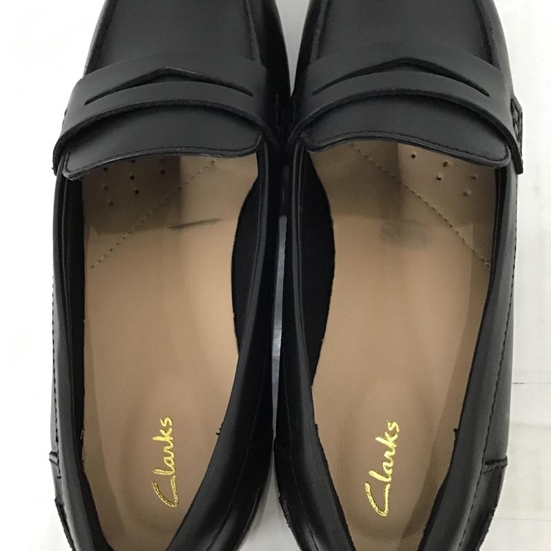 クラークス Clarks ローファー ローファー Hamble Loafer レザー UK4 箱有 無地 黒 / ブラック / レディース USED 古着 中古 10092700