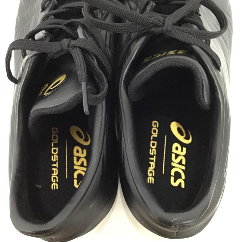 アシックス ASICS シューズ シューズ 1121A050 GOLDSTAGE MA-S ベースボールシューズ スパイク 27.5cm 箱有 27.5cm ロゴ、文字 黒 / ブラック / X 金 / ゴールド / メンズ USED 古着 中古 10092701