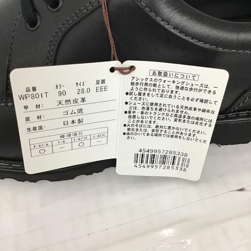 アシックス ASICS カジュアルシューズ カジュアルシューズ WP801T PEDALA レザー 28cm 箱有 28.0cm 無地 黒 / ブラック / メンズ USED 古着 中古 10092705