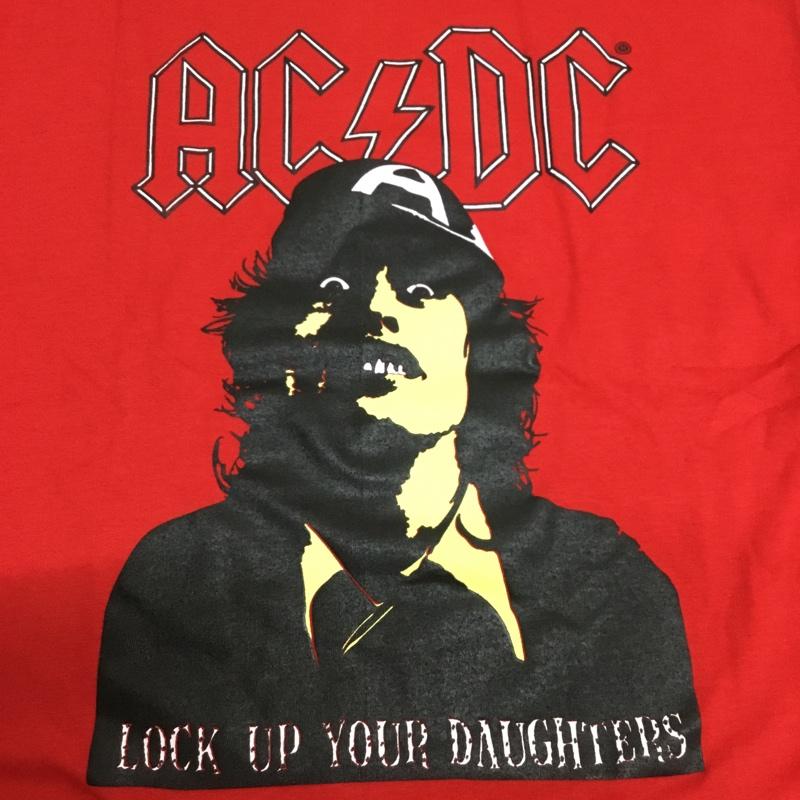 古着 USED Tシャツ 半袖 movie music バンドTシャツ プリントT AC/DC エーシー・ディーシー XL プリント X ロゴ、文字 赤 / レッド /  メンズ USED 古着 中古 10092716