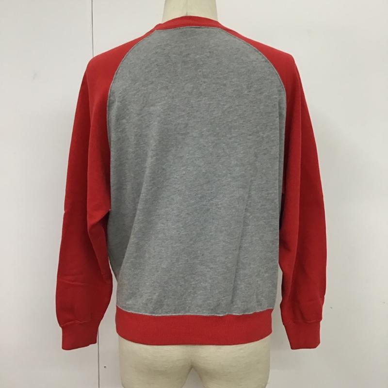 チャンピオン Champion トレーナー 長袖 C3-B024 ラグラン M ロゴ、文字 赤 / レッド / X 灰 / グレー / メンズ USED 古着 中古 10092762