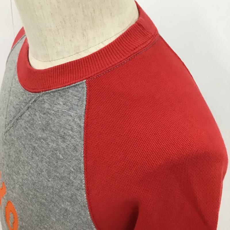 チャンピオン Champion トレーナー 長袖 C3-B024 ラグラン M ロゴ、文字 赤 / レッド / X 灰 / グレー / メンズ USED 古着 中古 10092762