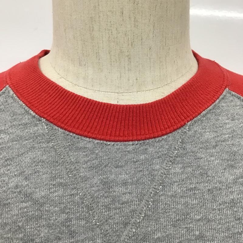 チャンピオン Champion トレーナー 長袖 C3-B024 ラグラン M ロゴ、文字 赤 / レッド / X 灰 / グレー / メンズ USED 古着 中古 10092762