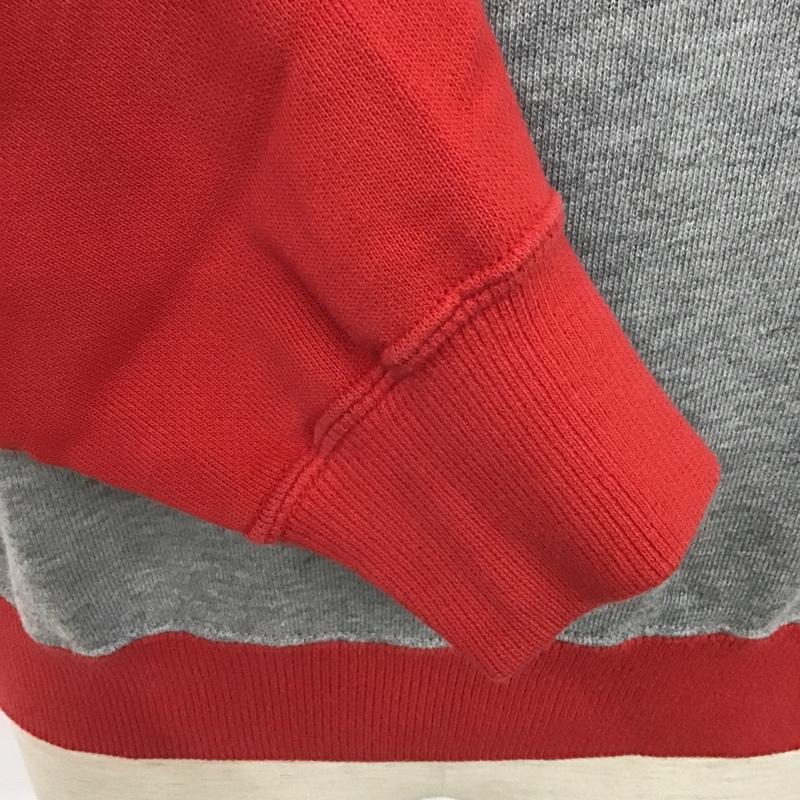 チャンピオン Champion トレーナー 長袖 C3-B024 ラグラン M ロゴ、文字 赤 / レッド / X 灰 / グレー / メンズ USED 古着 中古 10092762
