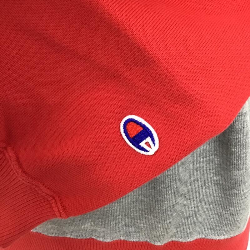 チャンピオン Champion トレーナー 長袖 C3-B024 ラグラン M ロゴ、文字 赤 / レッド / X 灰 / グレー / メンズ USED 古着 中古 10092762