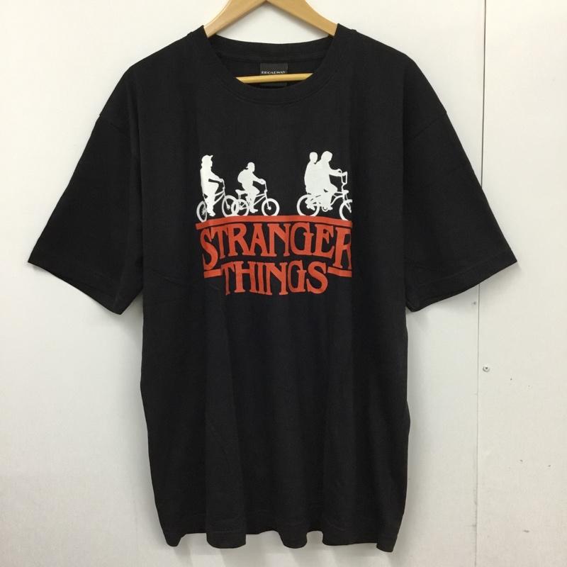 古着 USED Tシャツ 半袖 movie music バンドTシャツ プリントT ストレンジャー・シングス Stranger Things XL ロゴ、文字 X プリント 黒 / ブラック / メンズ USED 古着 中古 10092777