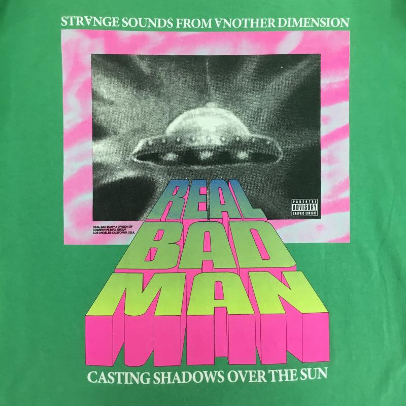 リアルバッドマン REAL BAD MAN Tシャツ 半袖 USED加工 XL プリント 緑 / グリーン / メンズ USED 古着 中古 10092848