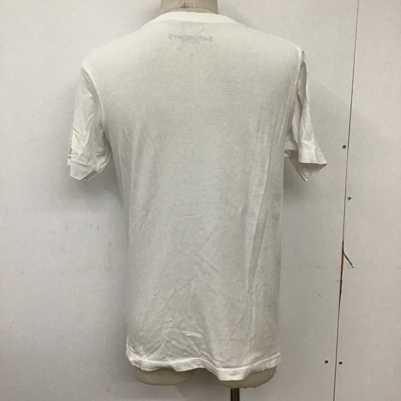 サタデーズサーフニューヨークシティー SATURDAYS SURF NYC Tシャツ 半袖 クルーネック S ロゴ、文字 白 / ホワイト / メンズ USED 古着 中古 10092880