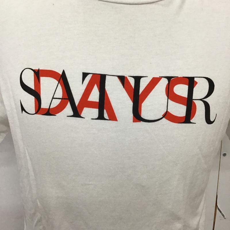 サタデーズサーフニューヨークシティー SATURDAYS SURF NYC Tシャツ 半袖 クルーネック S ロゴ、文字 白 / ホワイト / メンズ USED 古着 中古 10092880