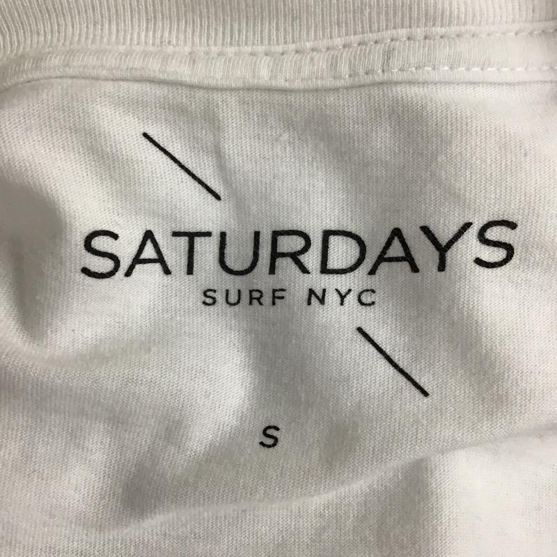 サタデーズサーフニューヨークシティー SATURDAYS SURF NYC Tシャツ 半袖 クルーネック S ロゴ、文字 白 / ホワイト / メンズ USED 古着 中古 10092880