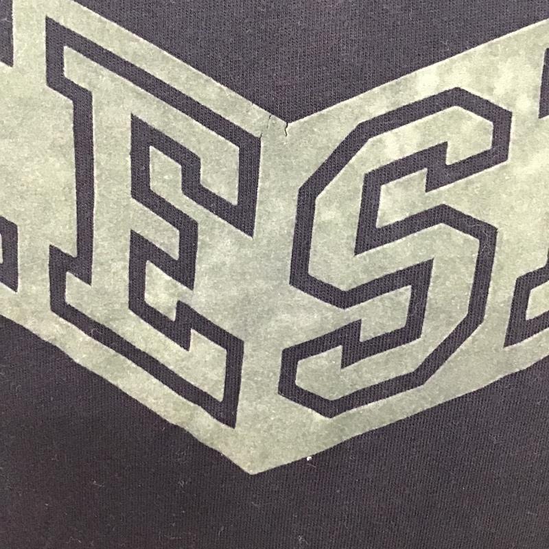 ディーゼル DIESEL Tシャツ 半袖 フロッキープリント L ロゴ、文字 黒 / ブラック / X カーキ / カーキ / メンズ USED 古着 中古 10092888