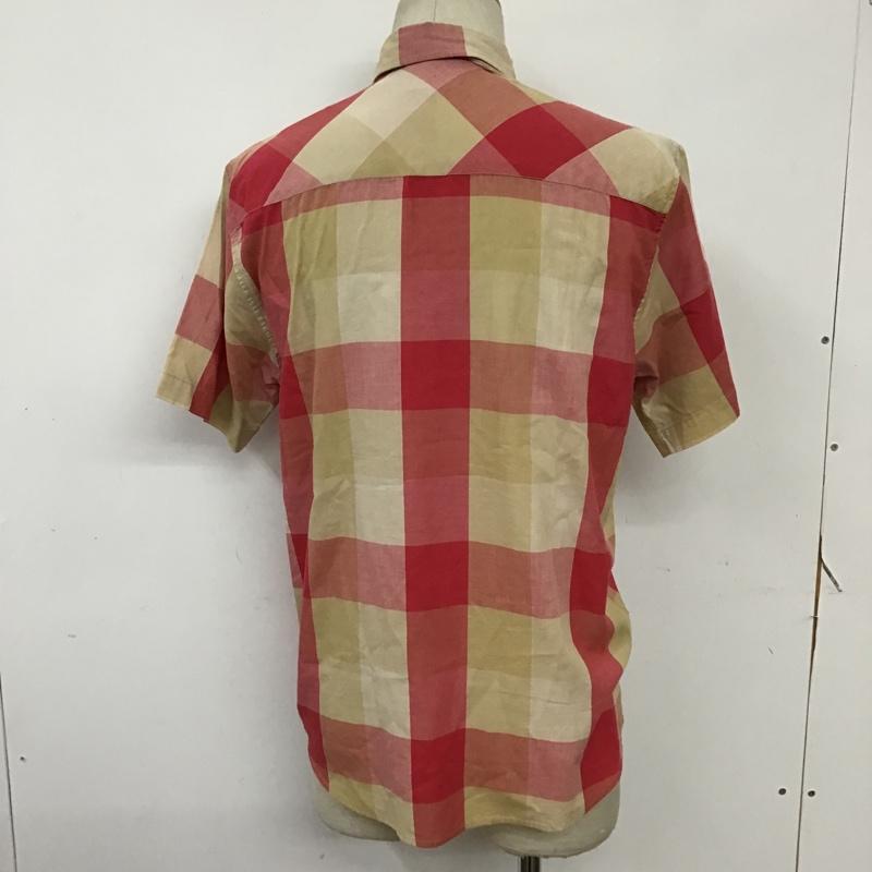 ハフ HUF シャツ、ブラウス 半袖 胸ポケット M チェック ベージュ / ベージュ / X 桃 / ピンク / メンズ USED 古着 中古 10092891