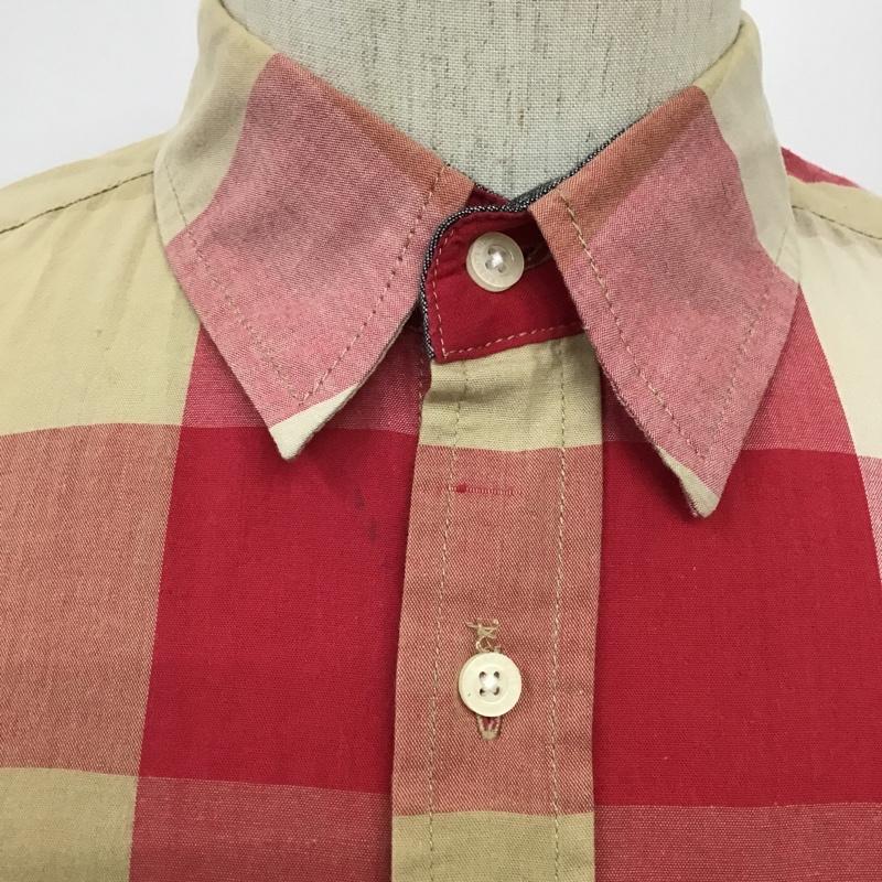 ハフ HUF シャツ、ブラウス 半袖 胸ポケット M チェック ベージュ / ベージュ / X 桃 / ピンク / メンズ USED 古着 中古 10092891