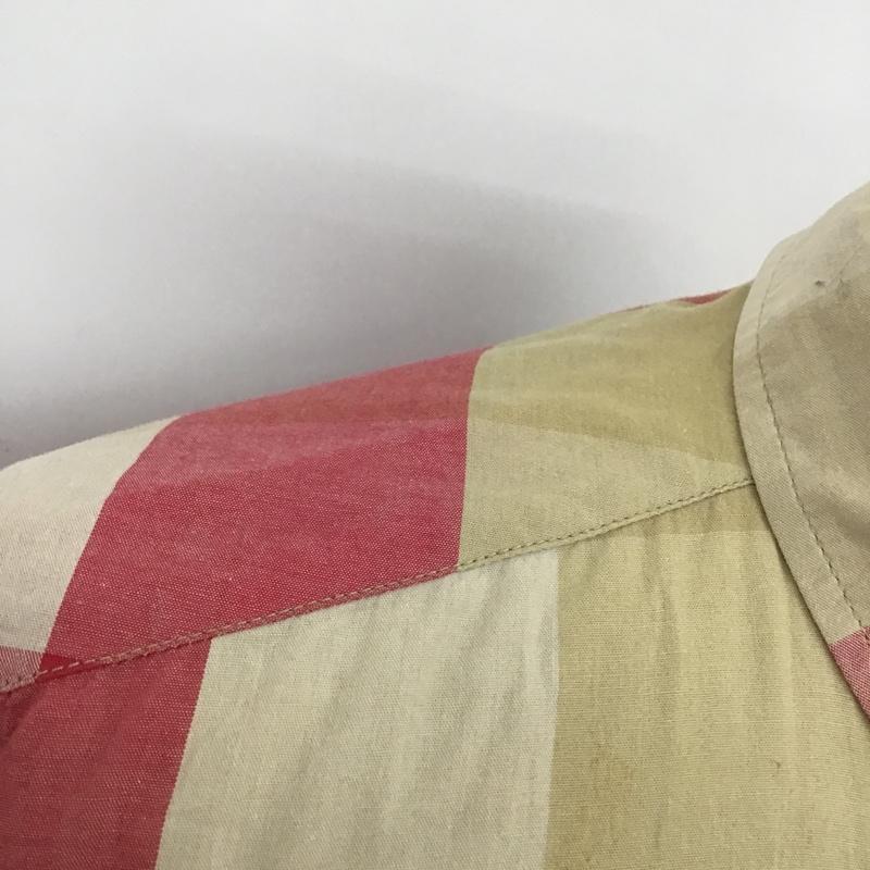 ハフ HUF シャツ、ブラウス 半袖 胸ポケット M チェック ベージュ / ベージュ / X 桃 / ピンク / メンズ USED 古着 中古 10092891