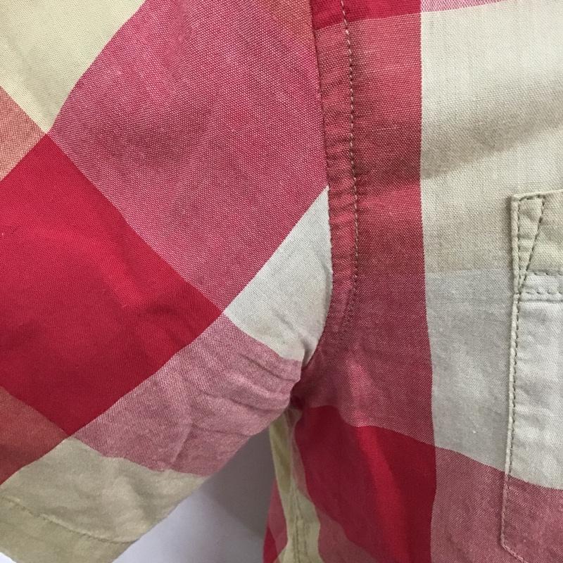 ハフ HUF シャツ、ブラウス 半袖 胸ポケット M チェック ベージュ / ベージュ / X 桃 / ピンク / メンズ USED 古着 中古 10092891
