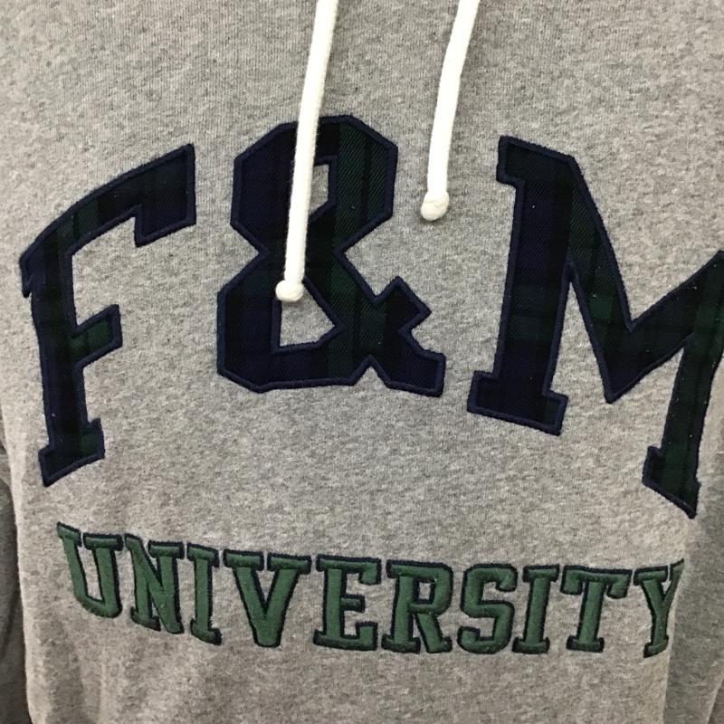 フランクリンマーシャル FRANKLIN&MARSHALL パーカー 長袖 プルオーバー フーディー 裏起毛 M ロゴ、文字 灰 / グレー / メンズ USED 古着 中古 10092894